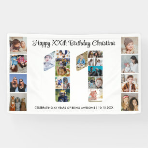 11e verjaardagsfeest Nummer 11 fotocollage Spandoek