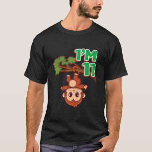 11e verjaardagsfeestje 11 jaar Aap Apen Zoo Dier T-shirt