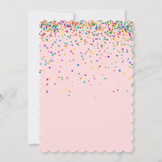 11e verjaardagsfeestje confetti uitnodiging (Achterkant)