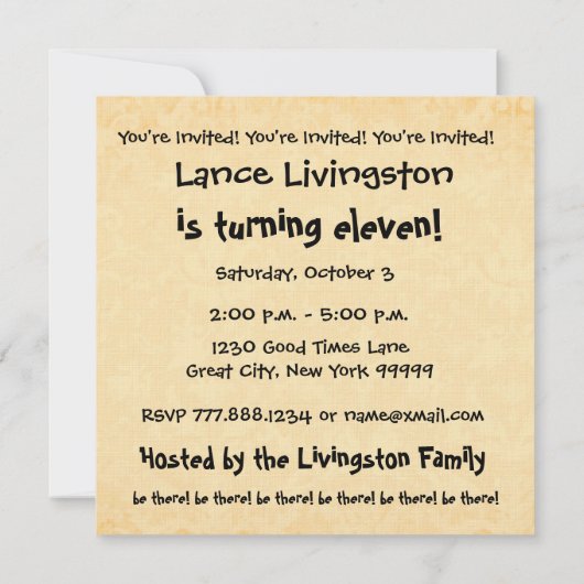 11e verjaardagsfeestje Modern Goud en Zwart Kaart (Achterkant)