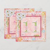 11e verjaardagsfeestje scrapbooking stijl kaart (Voorkant / Achterkant)