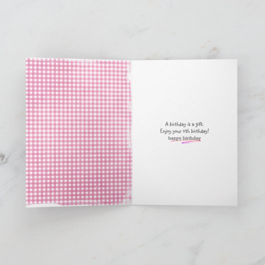 11e verjaardagstablet kat kaart (Binnen)