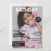 11e verjaardagsuitnodiging voor haar Magazine Hoes Kaart (Voorkant)