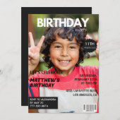 11e verjaardagsuitnodiging voor hem Magazine Hoesj Kaart (Voorkant / Achterkant)