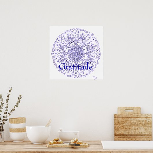 11Mandala 6, dankbaarheid Poster (Keuken)
