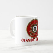 11oz mok, kleurloos met symbool voor kustbeschermi koffiemok (Voorkant links)