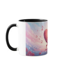 11oz mokkop kussende harten “Liefdesbriefjes” Mooi