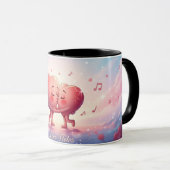 11oz Mug Kissing Hearts “Love Notes” Cute mug Mok (Voorkant rechts)