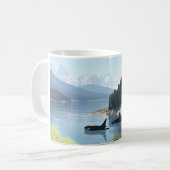 11oz mug with "Orcas in the Inlet" image Koffiemok (Voorkant links)