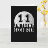 11th Birthday Born In 2011 Golfer Boy 11 Year Kaart (Gele Bloem)