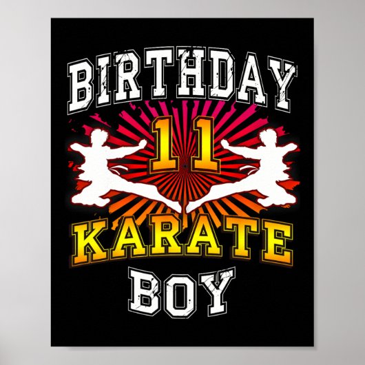 11th Birthday Boy - Karate 11 jaar oud Kind Poster (Voorkant)