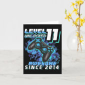 11th Birthday Boy Level 11 Gamer 11 Year Video Gam Kaart (Gele Bloem)