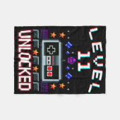 11th Birthday Boy Level 11 Unlocked Funny Video Ga Fleece Deken (Voorkant (Horizontaal))