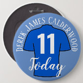 11th Birthday Football Badge to Personalize Button (Voorkant /achterkant)