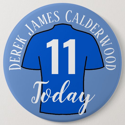 11th Birthday Football Badge to Personalize Button (Voorkant)
