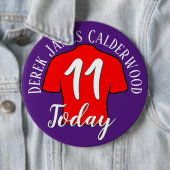 11th Birthday Football Badge to Personalize Button (In situ)