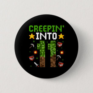11th Birthday Gamer Pixel Creepin’ Into 11 Video G Ronde Button 5,7 Cm