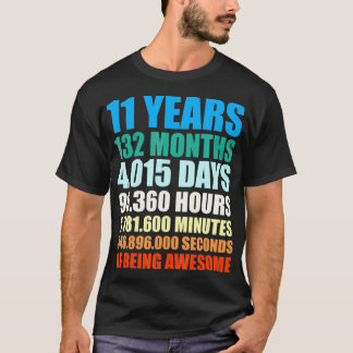 11th Birthday Gift Boy 11 Years Being Awesome T-shirt