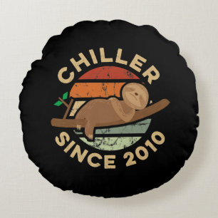 11th Birthday Gift Funny Sloth Thlek Chiller Rond Kussen