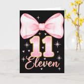 11th Birthday Girl Coquette Bow Its My Eleven Birt Kaart (Gele Bloem)