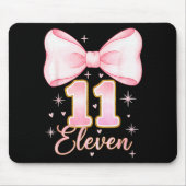 11th Birthday Girl Coquette Bow Its My Eleven Birt Muismat (Voorkant)