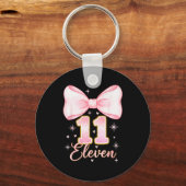 11th Birthday Girl Coquette Bow Its My Eleven Birt Sleutelhanger (Voorkant)