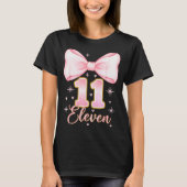 11th Birthday Girl Coquette Bow Its My Eleven Birt T-shirt (Voorkant)