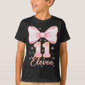 11th Birthday Girl Coquette Bow Its My Eleven Birt T-shirt (Voorkant)