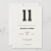 11th Birthday Invitation - Minimal Sport Style Kaart (Voorkant)