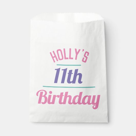 11th Birthday Party Snoep Bag Bedankzakje (Voorkant)