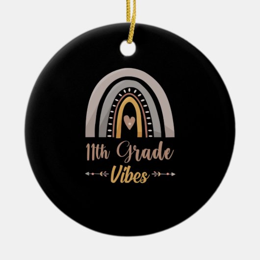11th Grade Vibes Eleventh Grade Back to School Keramisch Ornament (Voorkant)