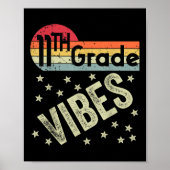 11th Grade Vibes Shirt Retro 80s Teacher Kids Back Poster (Voorkant)