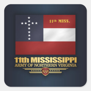 11th Mississippi Infantry Vierkante Sticker