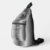 11th Steel Wedding Jubileum Print Cut Naaizak Sling Bag (Rechterhoek)