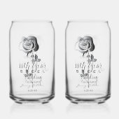 11th Year Wedding Anniversary Steel Rose Can Glass Blikvorm Glas (Achterkant)