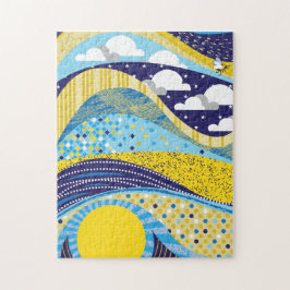 11x14 Abstract Sky Puzzle voor kleurenblinden Legpuzzel