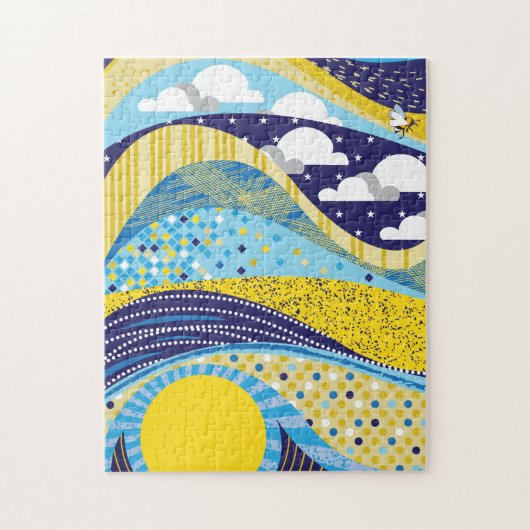 11x14 Abstract Sky Puzzle voor kleurenblinden Legpuzzel (Verticaal)