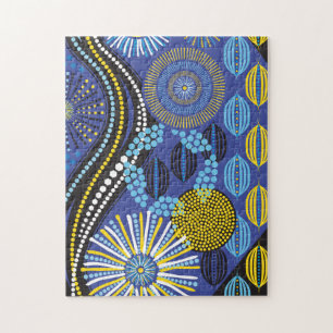 11x14 Abstracte tribale puzzel voor kleurenblinde 