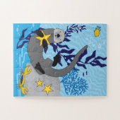 11x14 Afspeelbaar Zee Otter Puzzle for Colorblind  Legpuzzel (Horizontaal)
