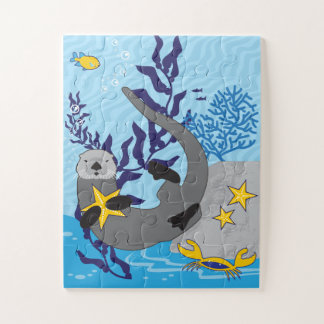 11x14 Afspeelbaar Zee Otter Puzzle for Colorblind Legpuzzel