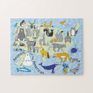 11x14 Amerikaanse dieren Puzzle for Colorblind Peo Legpuzzel