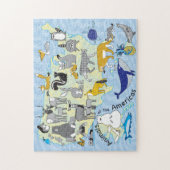 11x14 Amerikaanse dieren Puzzle for Colorblind Peo Legpuzzel (Verticaal)