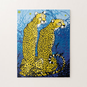 11x14 Cheetah Pair Puzzle for Colorblind People Legpuzzel