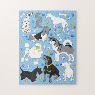 11x14 Hondenliefhebbers Puzzle voor kleurenblinden Legpuzzel