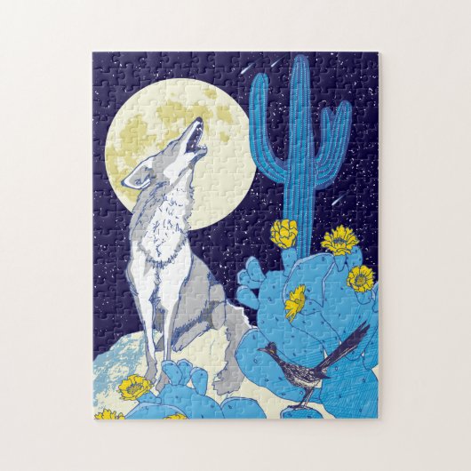 11x14 Howling Coyote Puzzle for Colorblind People Legpuzzel (Verticaal)