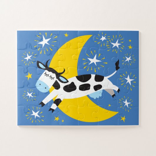 11x14 Kinder Koe en moonpuzzel voor kleurenblinde  Legpuzzel (Horizontaal)