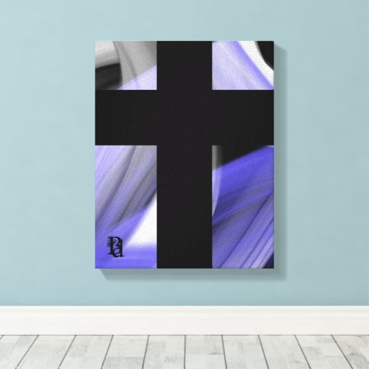 11x14" Lavender Moon Trend Abstract Art Violet Canvas Afdruk (Insitu (Houten vloer))