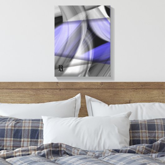 11x14" Lavender Moon Trend Abstract Art Violet Canvas Afdruk (Insitu (Slaapkamer))
