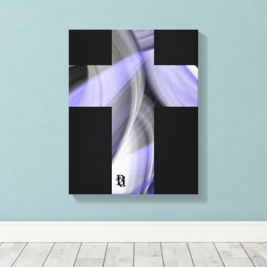 11x14" Lavender Moon Trend Abstract Art Violet Canvas Afdruk (Insitu (Houten vloer))