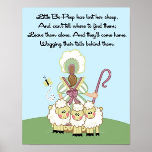 11x14 Little Bo Peep Shee Rhyme Kinder Room Wall A Poster